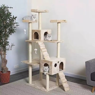 Улучшите комфорт и игру ваших кошек с помощью многоуровневой мебели для деревянных царапин