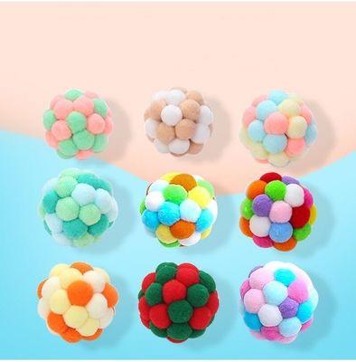 Популярные красочные ручные игрушки для котенков с подскакивающим мячом плюшевые игрушки для кошек с планетарными шарами