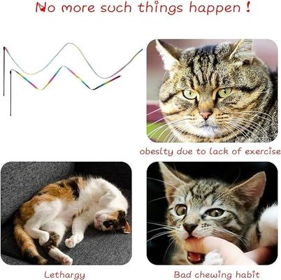 Интерактивная игрушка для кошек Классическая радужная верёвка Кошачий стикер для кошек и котенков Упражнения