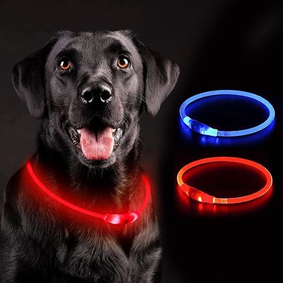 Светодиодный ошейник для собак с настраиваемым логотипом USB перезаряжаемый водонепроницаемый 3 мигающих режима