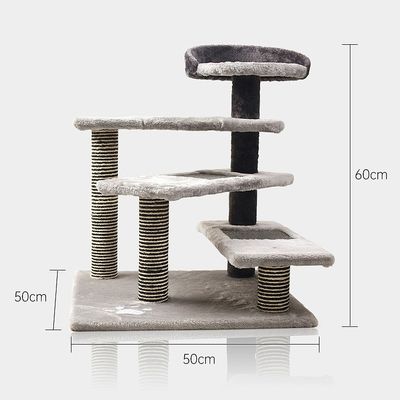 ODM Серое дерево Современная кошачья скалолазание рамка Deluxe Sisal Кошачий деревянный дом Scratcher