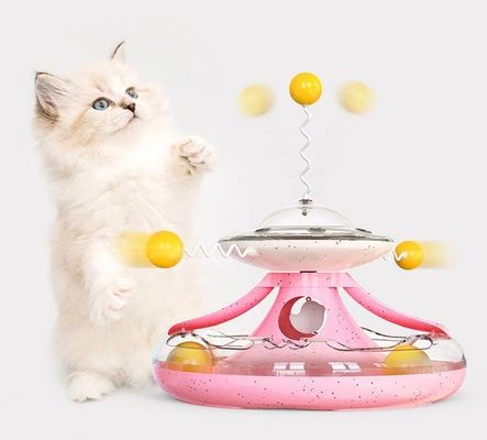 Устойчивая игрушка для кошек Интерактивный поворотный стол Кошачий палочек для физических упражнений и утечки пищи