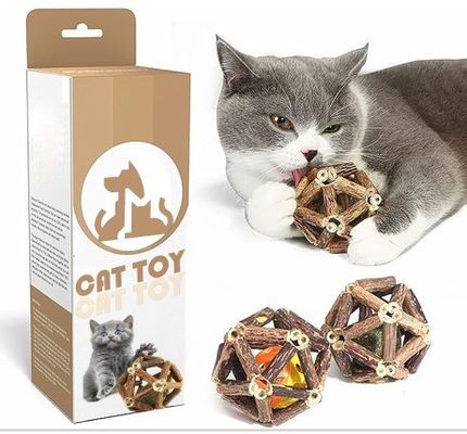 Приемлемый логотип Catnip Ball Pet Cat Toy для интерактивной игры и упражнений