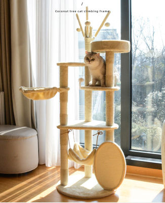 Преимущественный деревянный Modern Cat Sisal Scratcher Multi Level Cat Climbing Frame и гамак