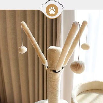 Преимущественный деревянный Modern Cat Sisal Scratcher Multi Level Cat Climbing Frame и гамак