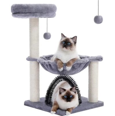 Плюшевая кошка Башня Кошка Дерево Поцарапание Игрушечный Центр Игровое время Серых кошек Необходимо