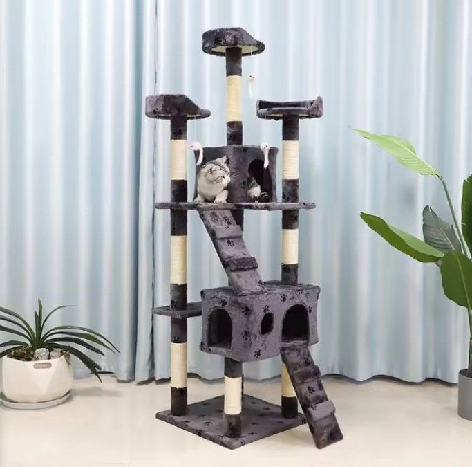 Забавная игра многоуровневая роскошная мебель для кошачьих деревьев с царапиновыми платформами